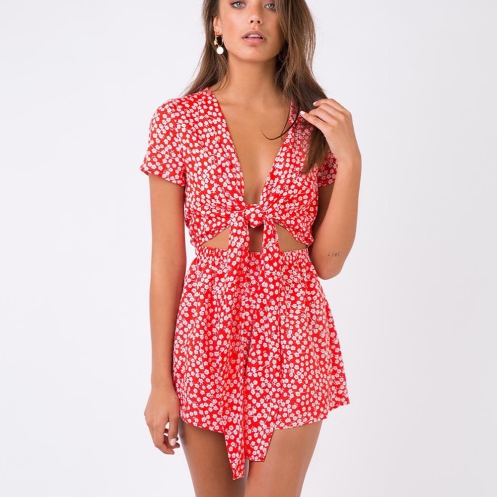 Red Tie Romper